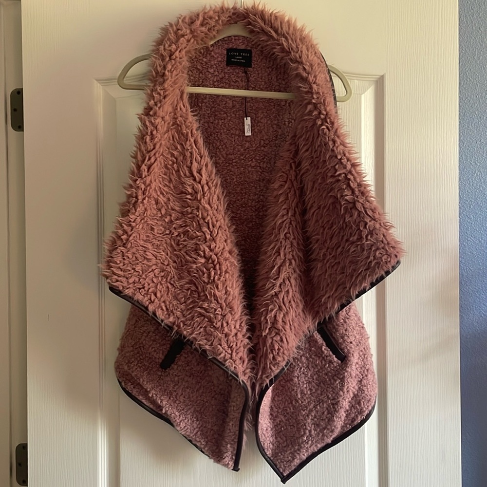 Fuzzy pink vest